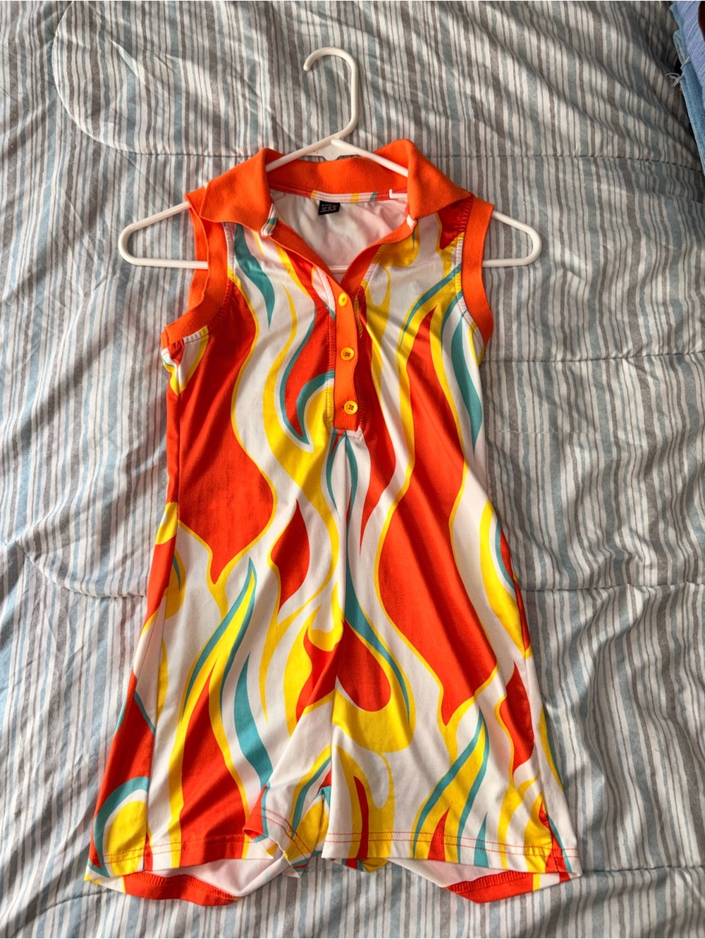 SHEIN Orange Striped Kids One-Piece